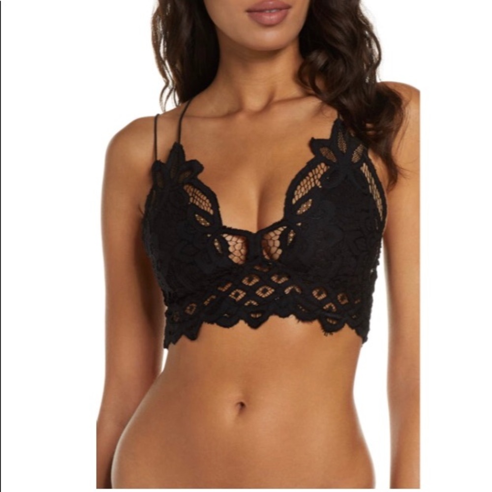 Free People Black Lace Bralette